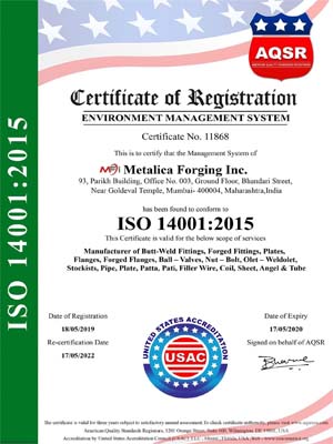 ISO 14001:2015 Certificate