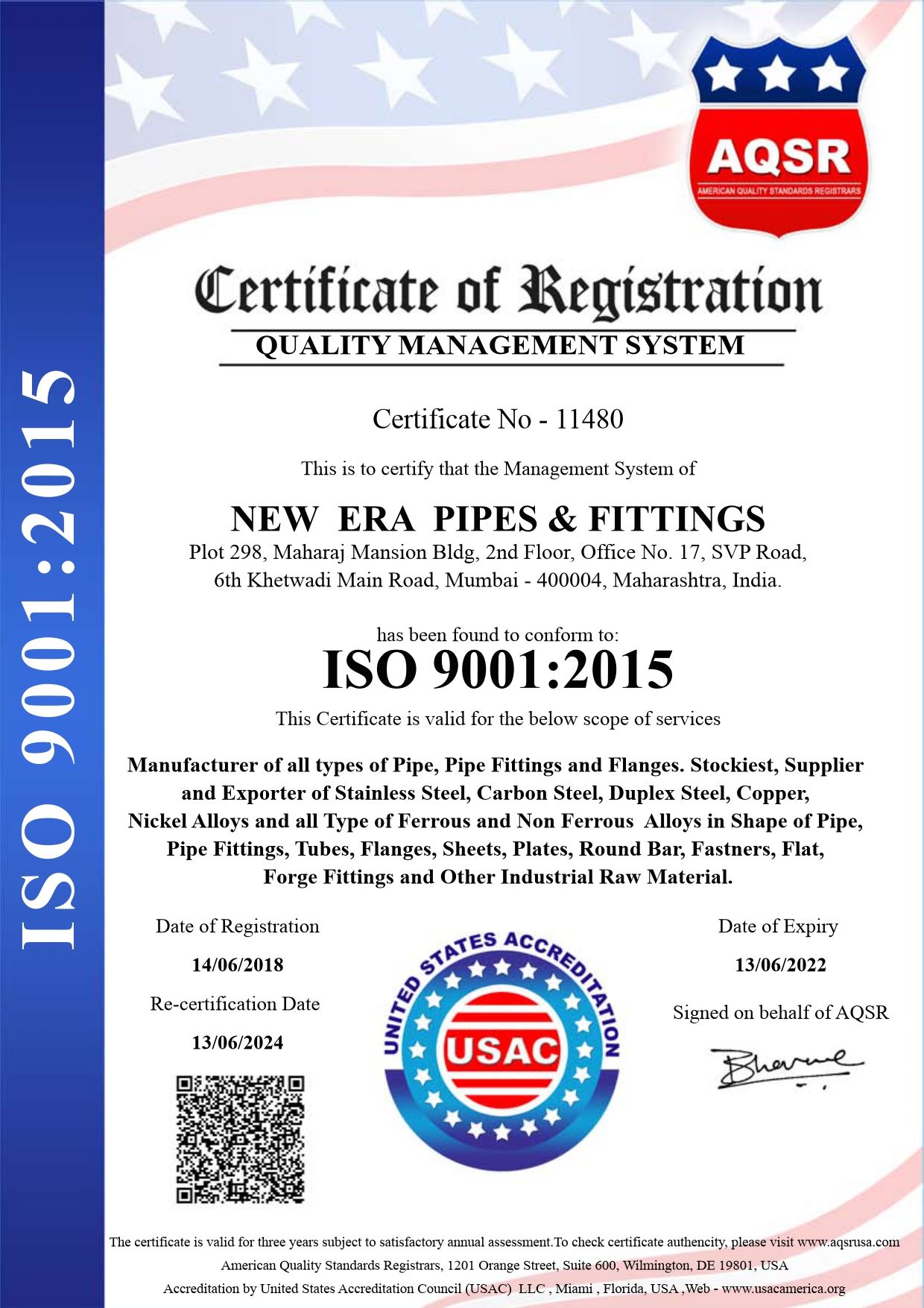 ISO 9001:2015 Certificate