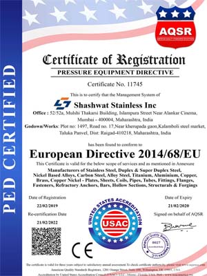 PED Certificate